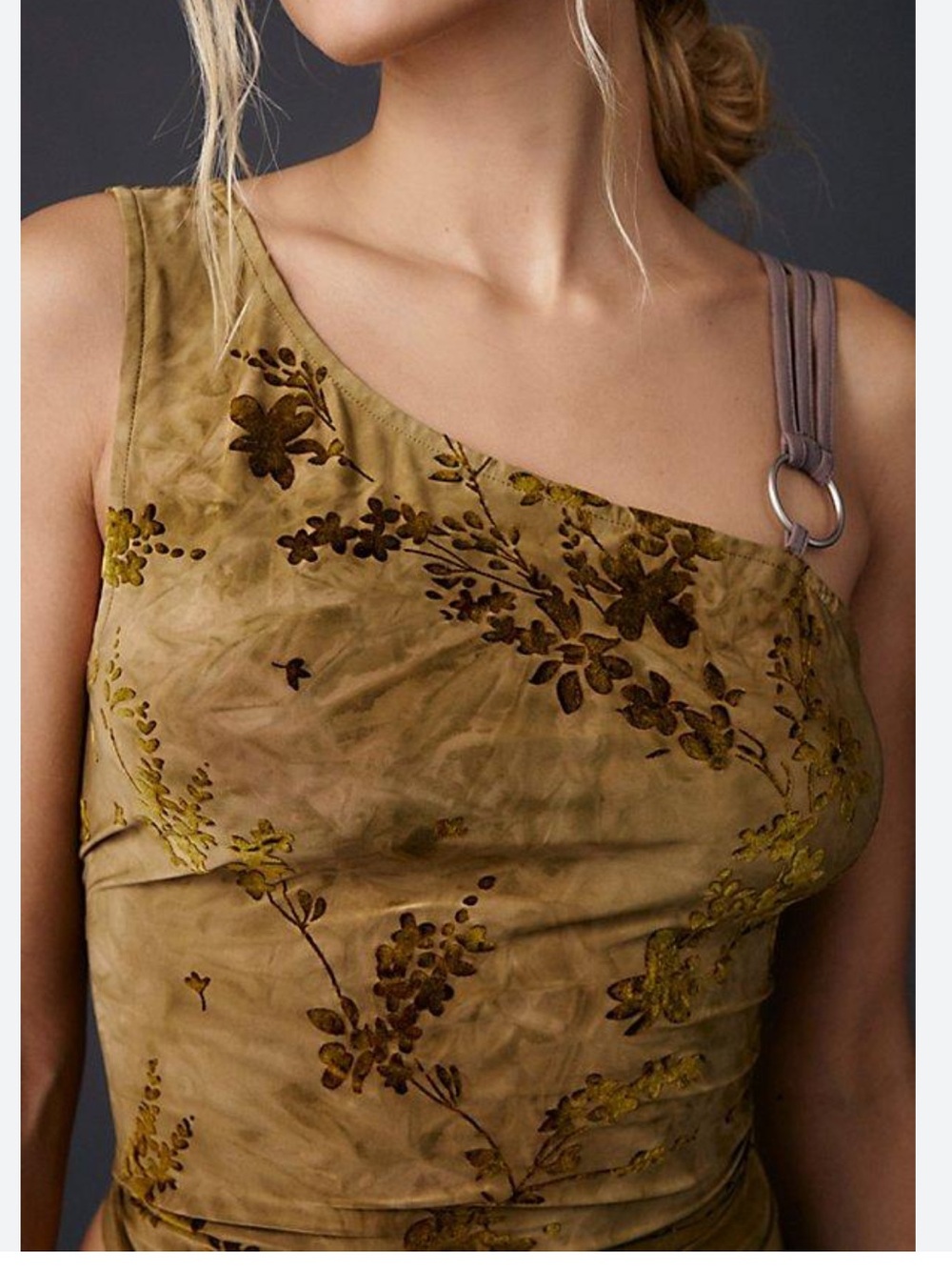 Urban Outfitters Tan Amber One-Shoulder O-Ring Strap top